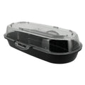 Barquette réutilisable 350 ml noire avec couvercle transparent
