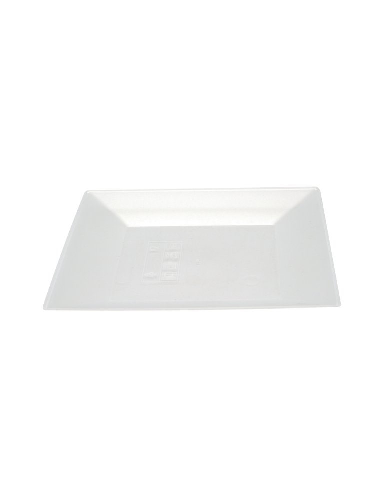 Petite assiette carrée 19 x 19 cm– Assiette à dessert réutilisable en PP
