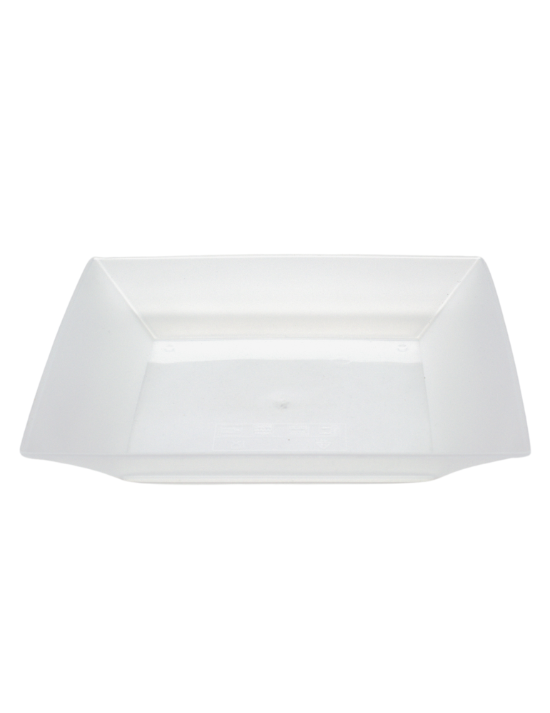 Assiette carrée creuse – Assiette réutilisable en PP