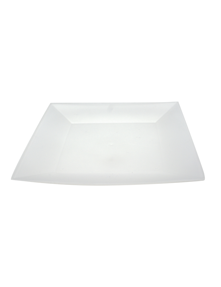 Assiette carrée 24 × 24 cm – Assiette plate réutilisable en PP